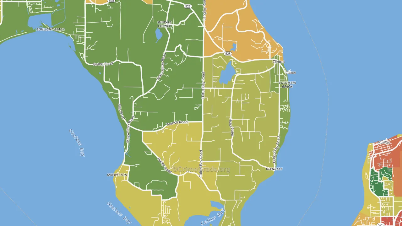 Clinton, WA Map of Theft Rates