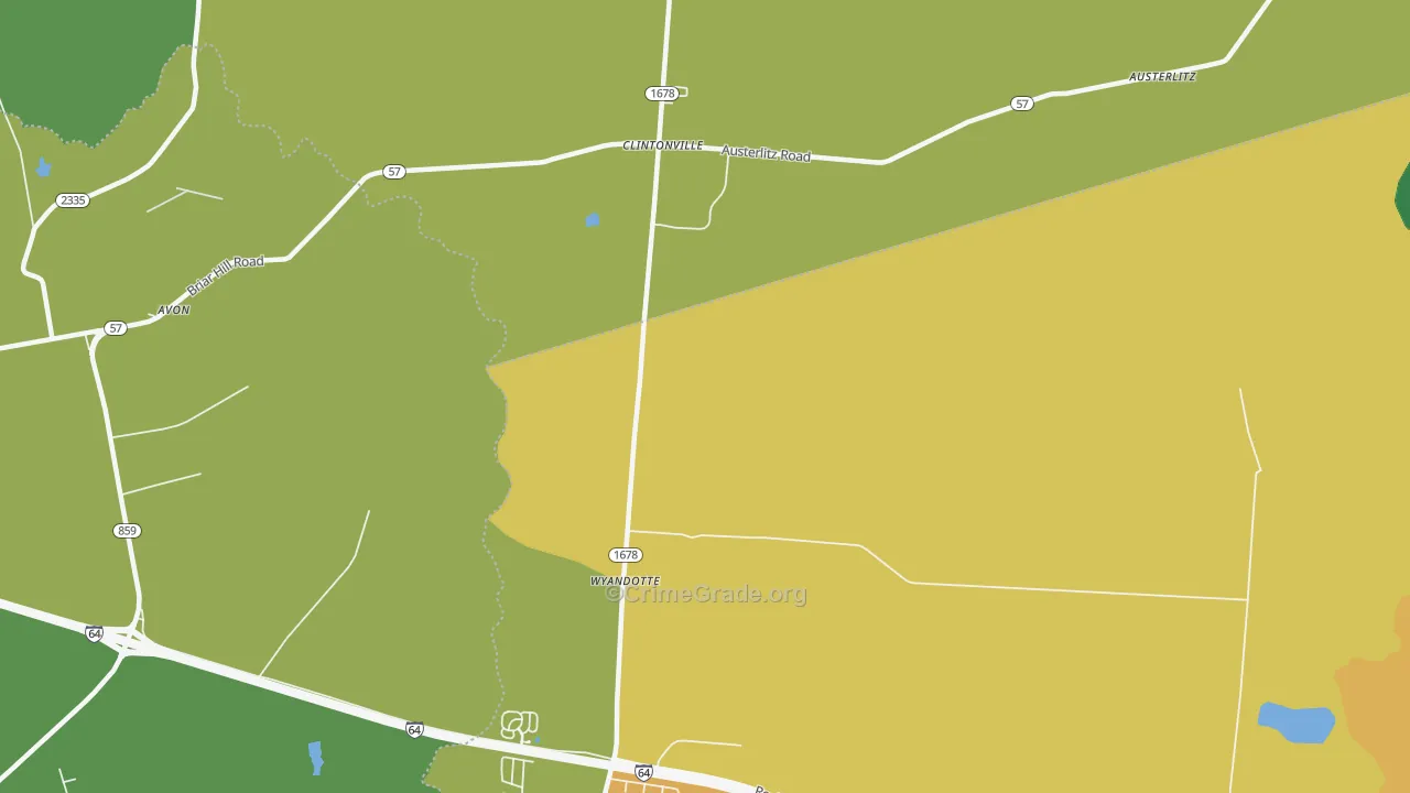 Clintonville, KY Map of Theft Rates