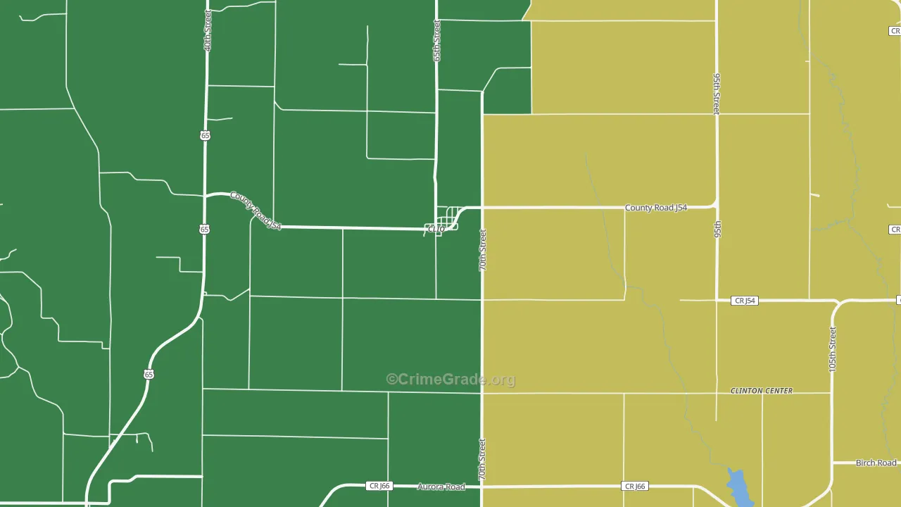 Clio, IA Map of Theft Rates