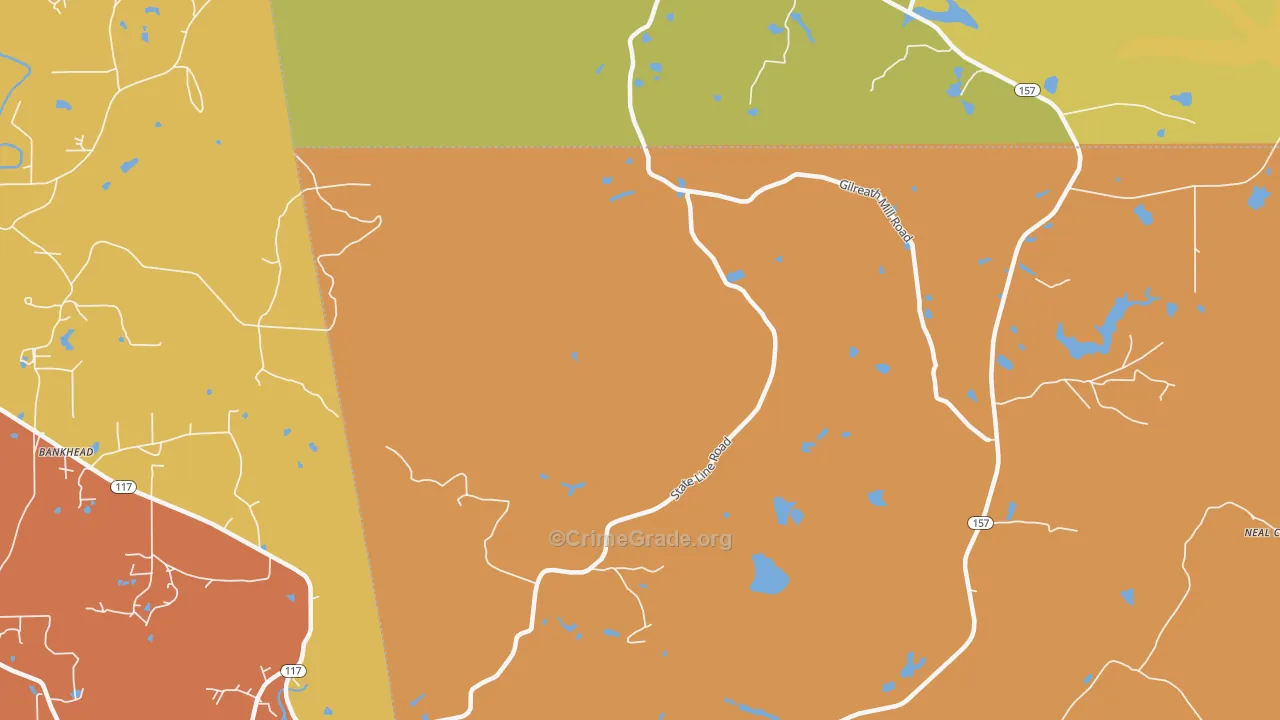 Cloudland, GA Map of Theft Rates