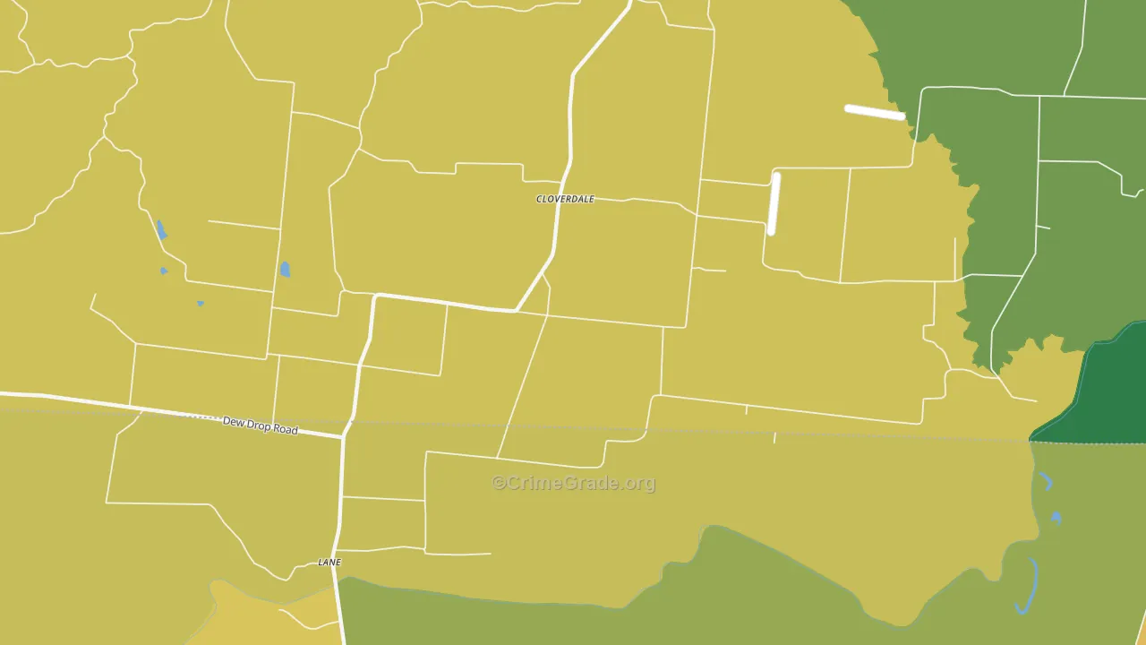 Cloverdale, TN Map of Theft Rates