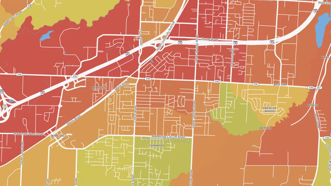 Cloverdale Watson, Little Rock, AR Map of Theft Rates