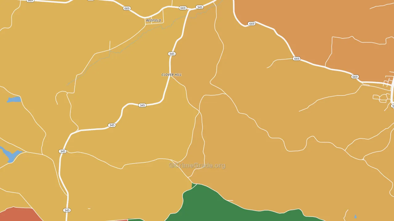 Cloverhill, OH Map of Theft Rates