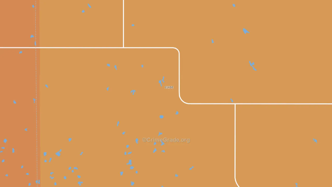 Clyde, ND Map of Theft Rates