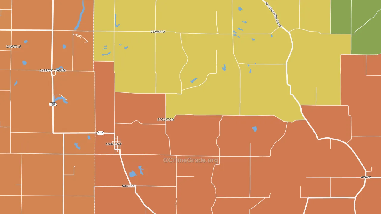Coal City, IN Map of Theft Rates