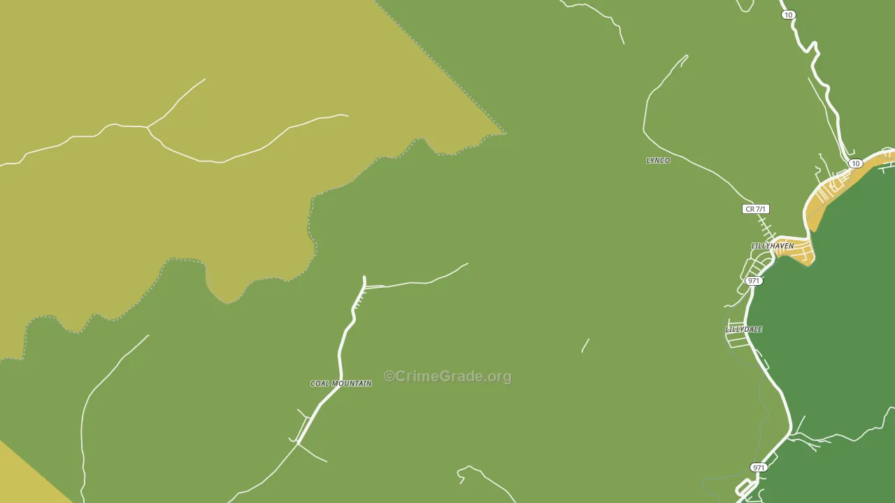 Coal Mountain, WV Map of Theft Rates