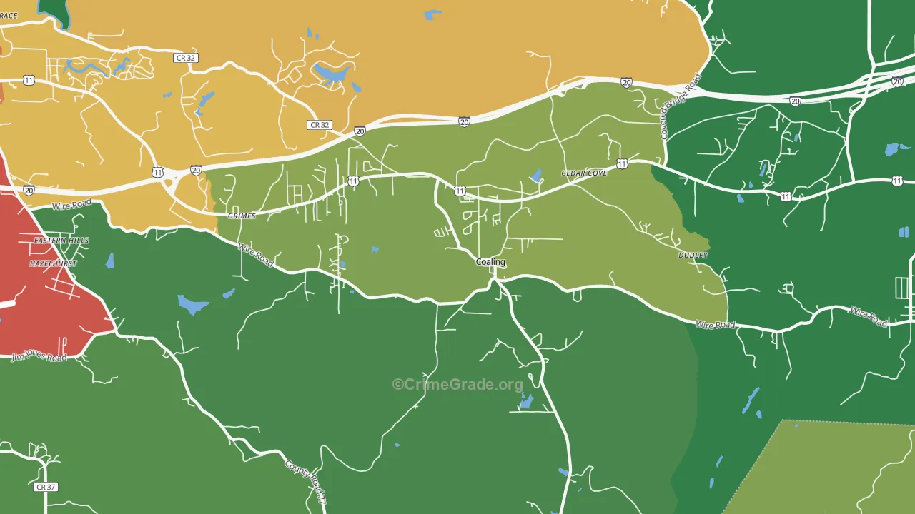 Coaling, AL Map of Theft Rates