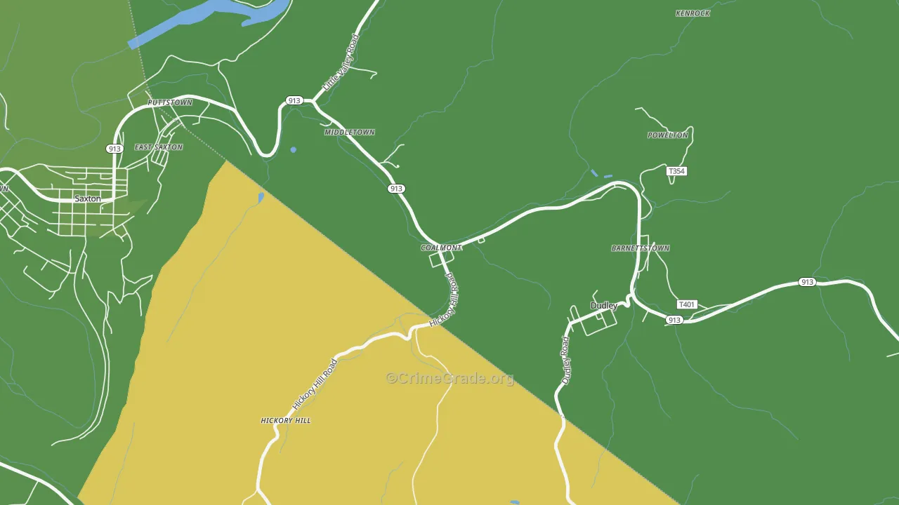 Coalmont, PA Map of Theft Rates