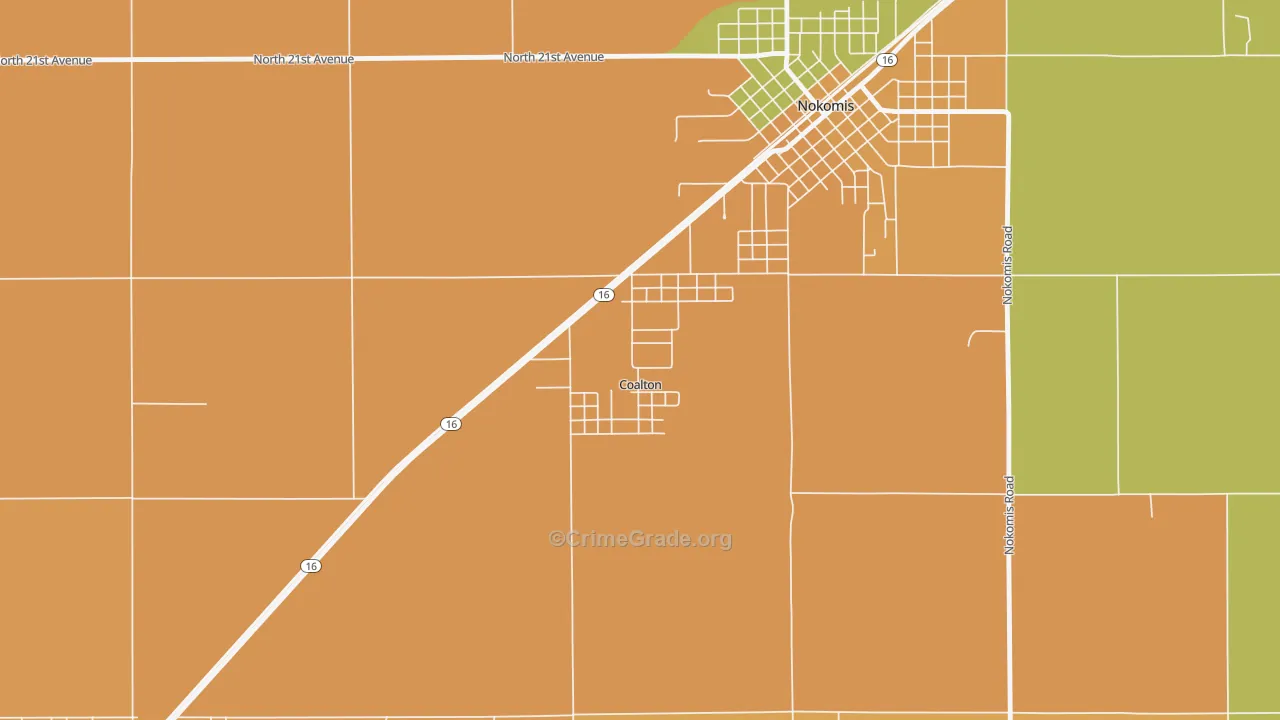Coalton, IL Map of Theft Rates