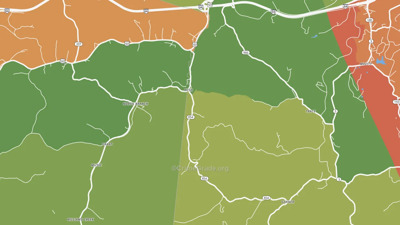 Coalton, KY Map of Theft Rates
