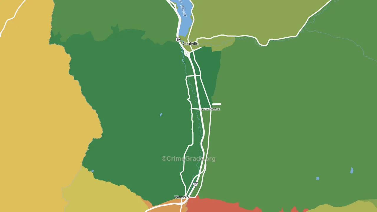 Coalville, UT Map of Theft Rates