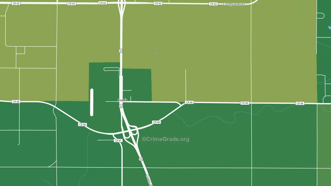 Coates, MN Map of Theft Rates