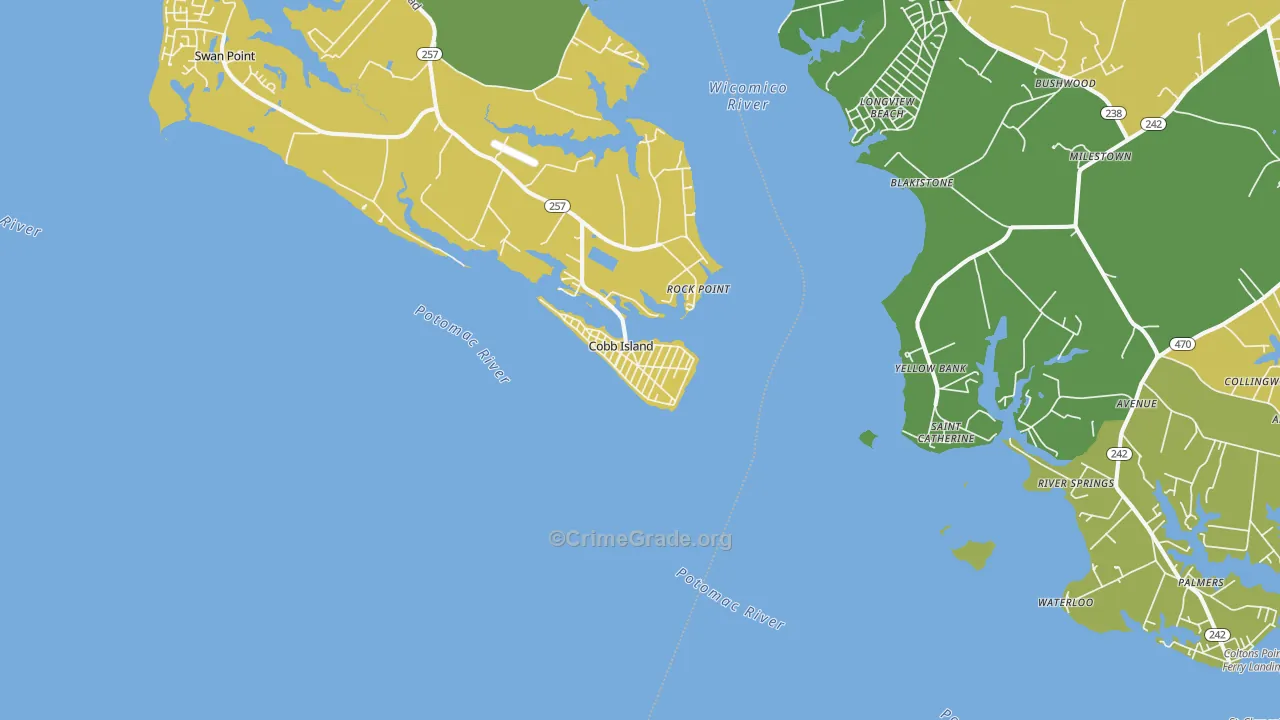 Cobb Island, MD Map of Theft Rates