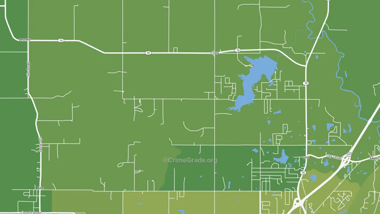 Cobb, OK Map of Theft Rates