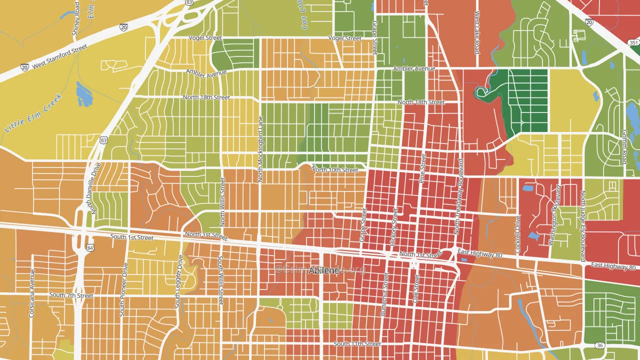 Cobb Park Area, Abilene, TX Map of Theft Rates