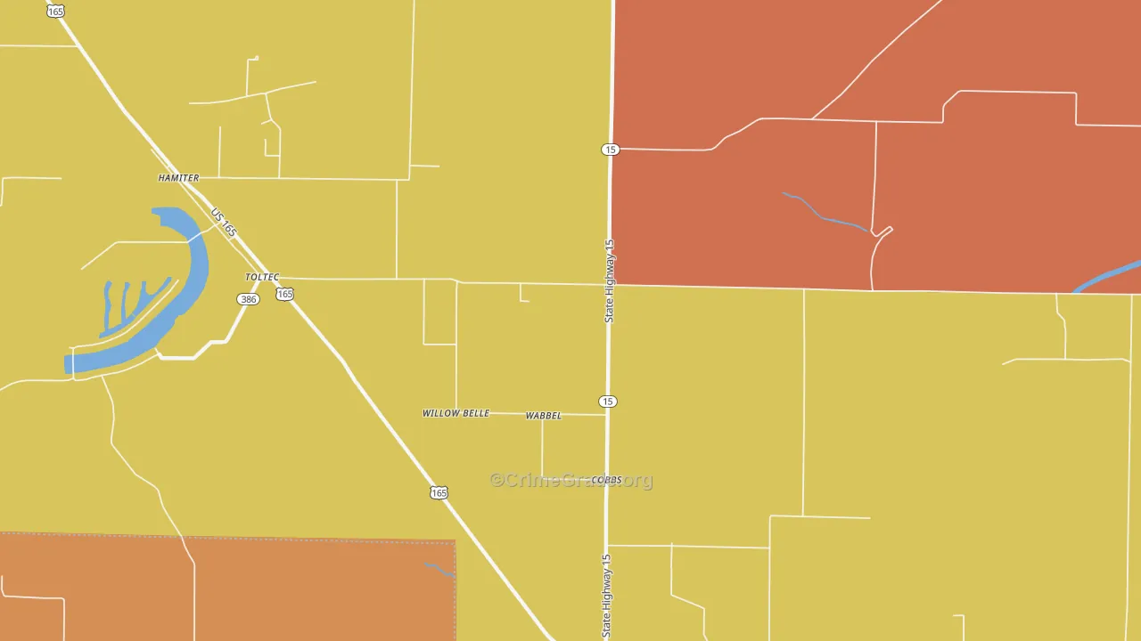 Cobbs, AR Map of Theft Rates