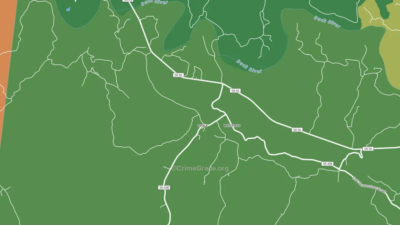 Coble, TN Map of Theft Rates