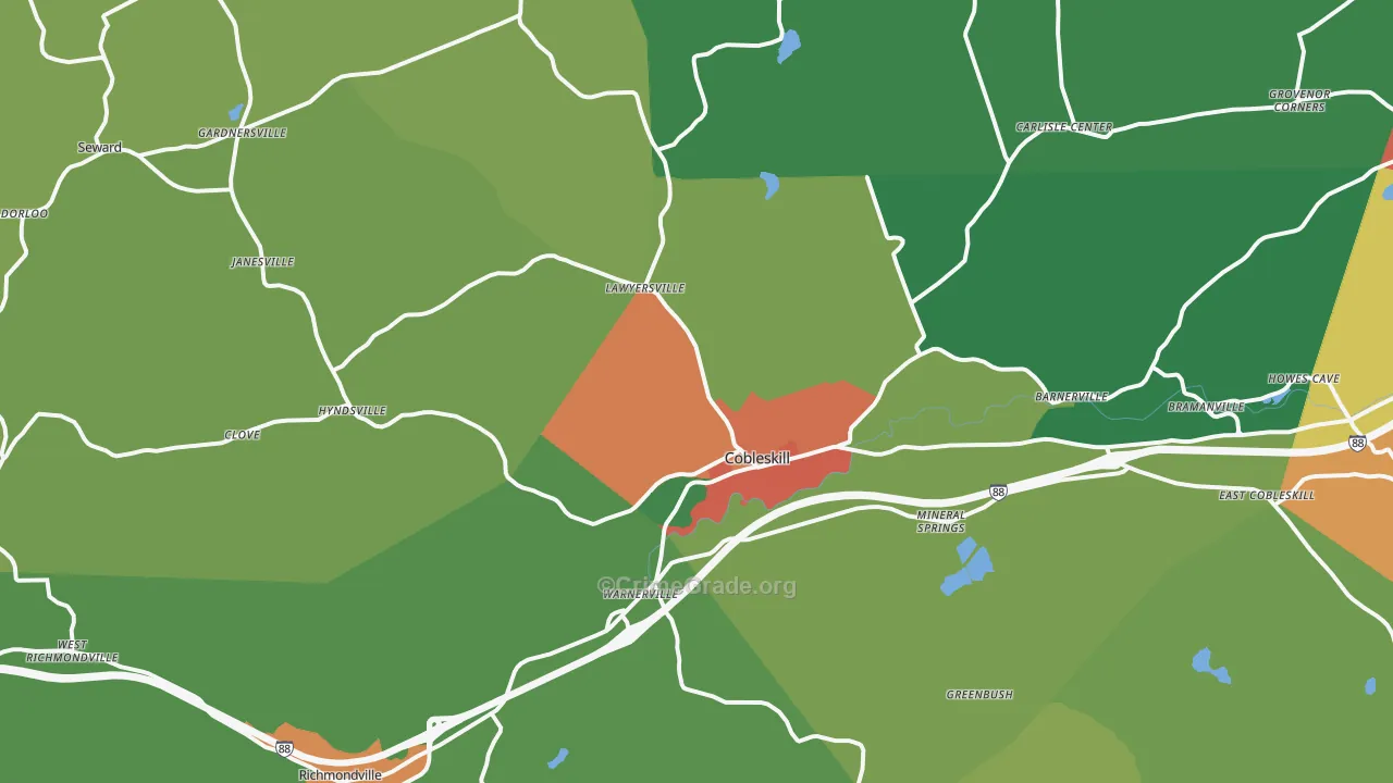 Cobleskill, NY Map of Theft Rates