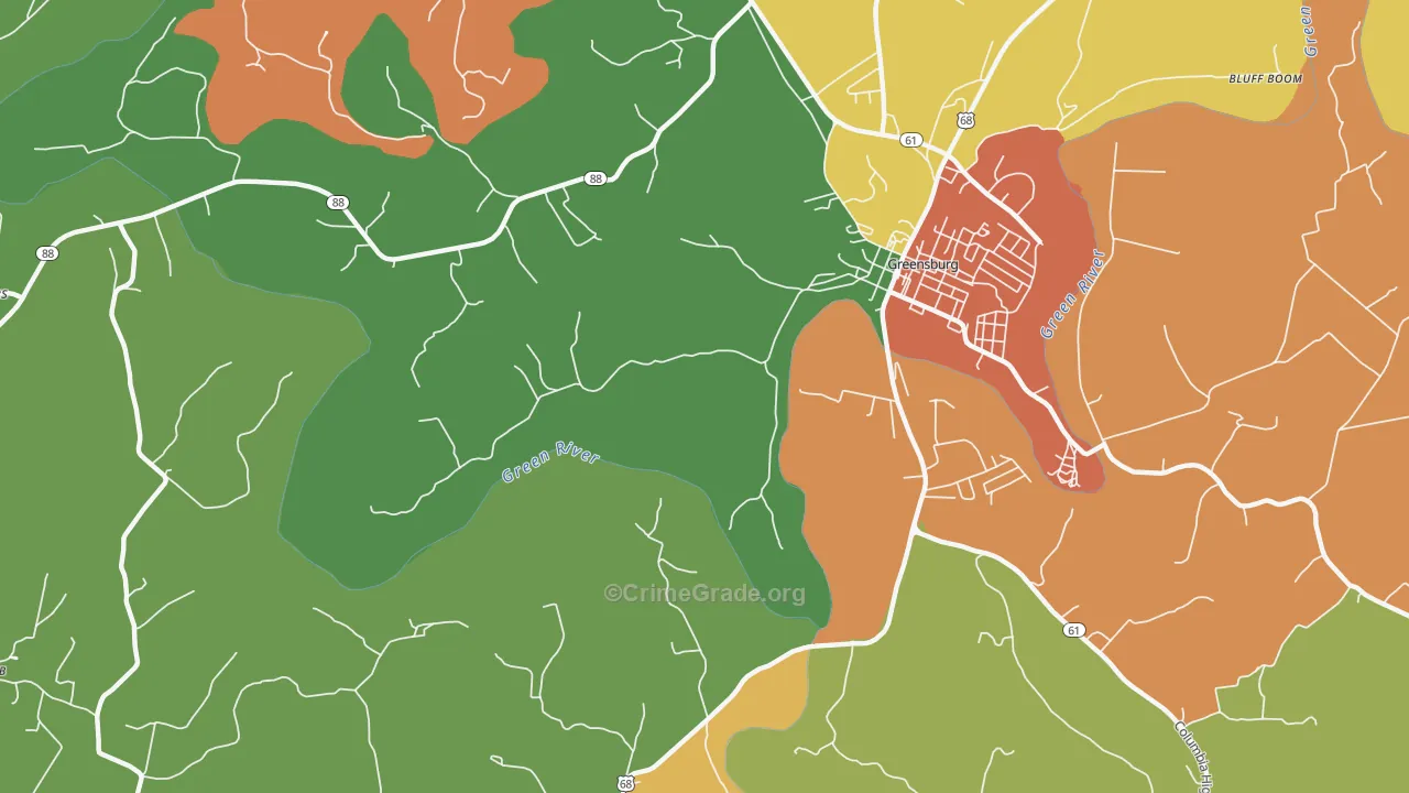 Coburg, KY Map of Theft Rates