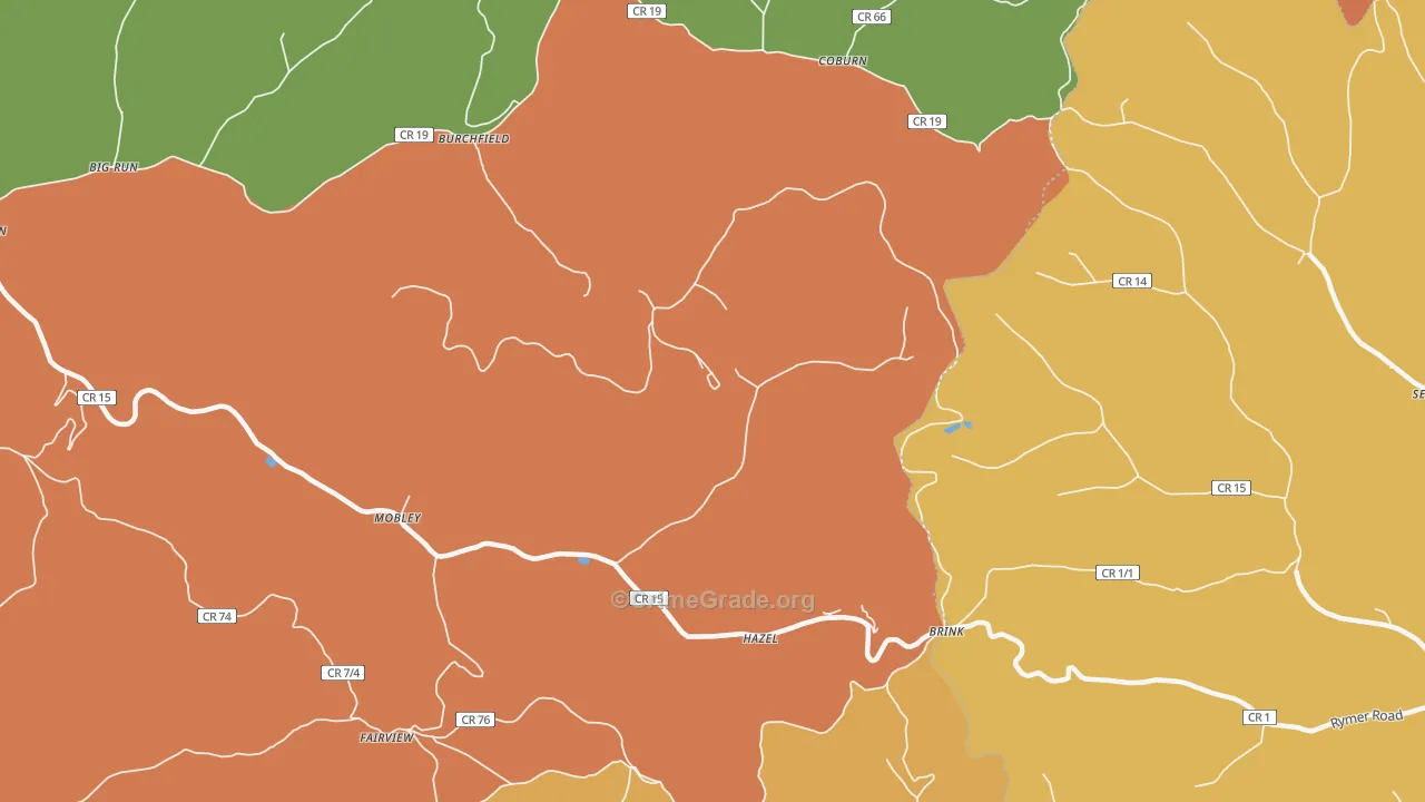 Coburn, WV Map of Theft Rates