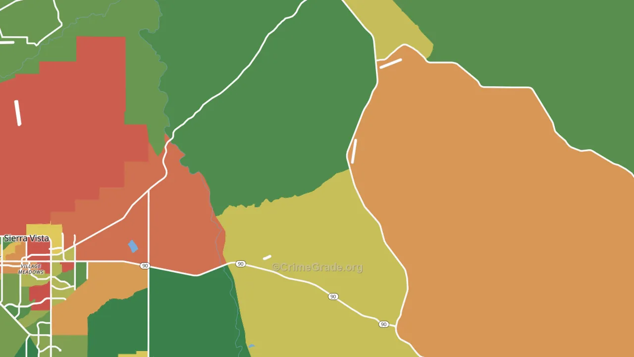 Cochise County, AZ Map of Theft Rates