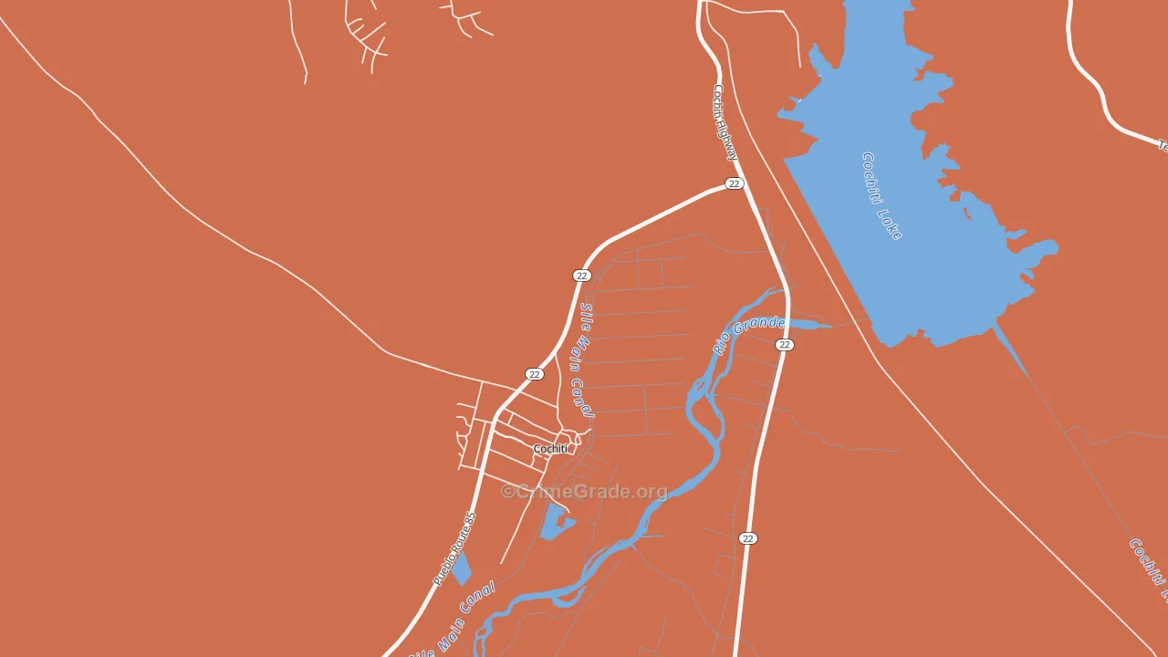 Cochiti, NM Map of Theft Rates