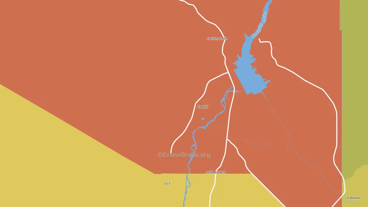 Cochiti Pueblo, NM Map of Theft Rates