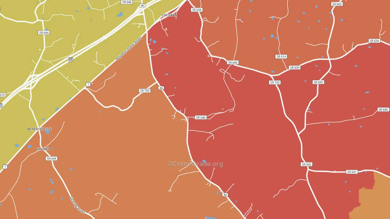 Cochran, VA Map of Theft Rates