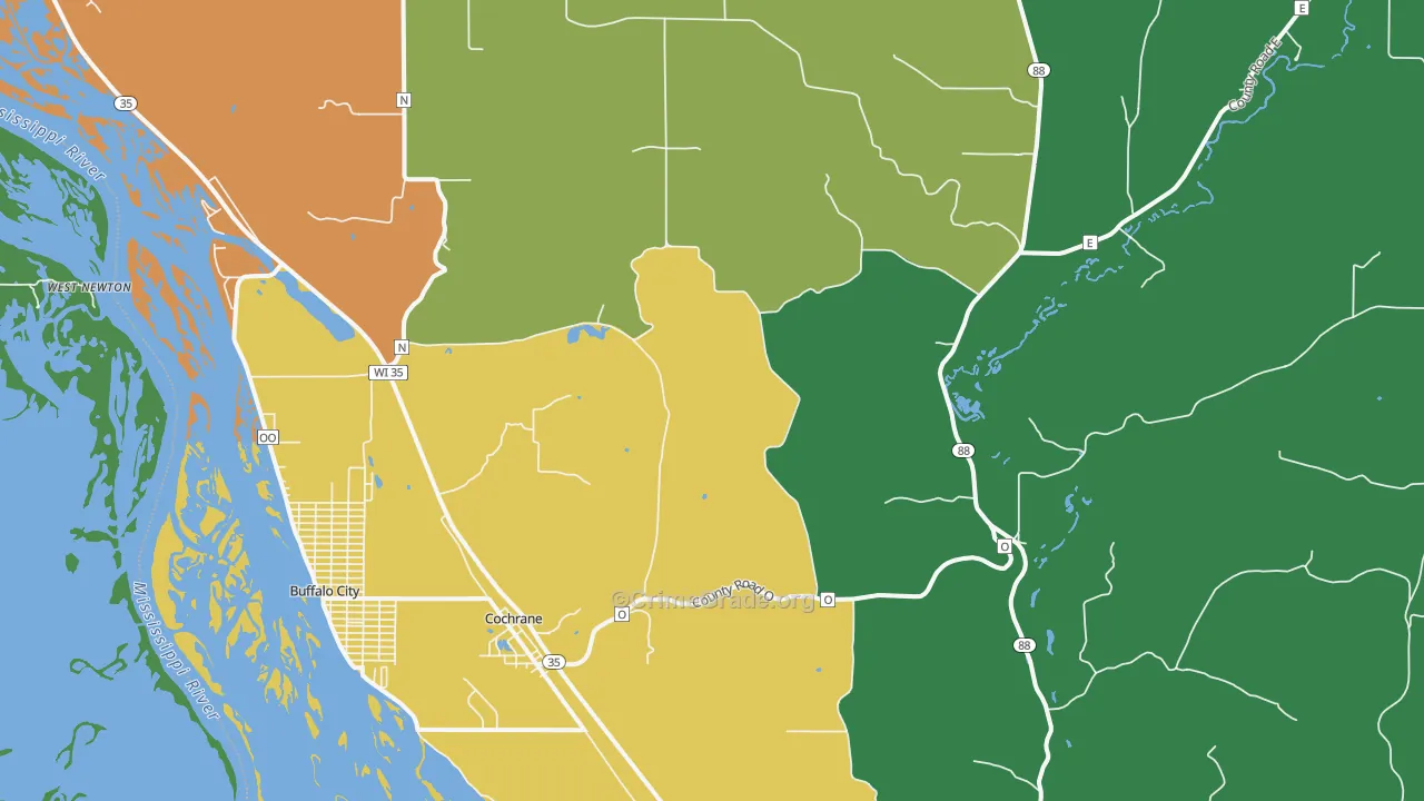 Cochrane, WI Map of Theft Rates