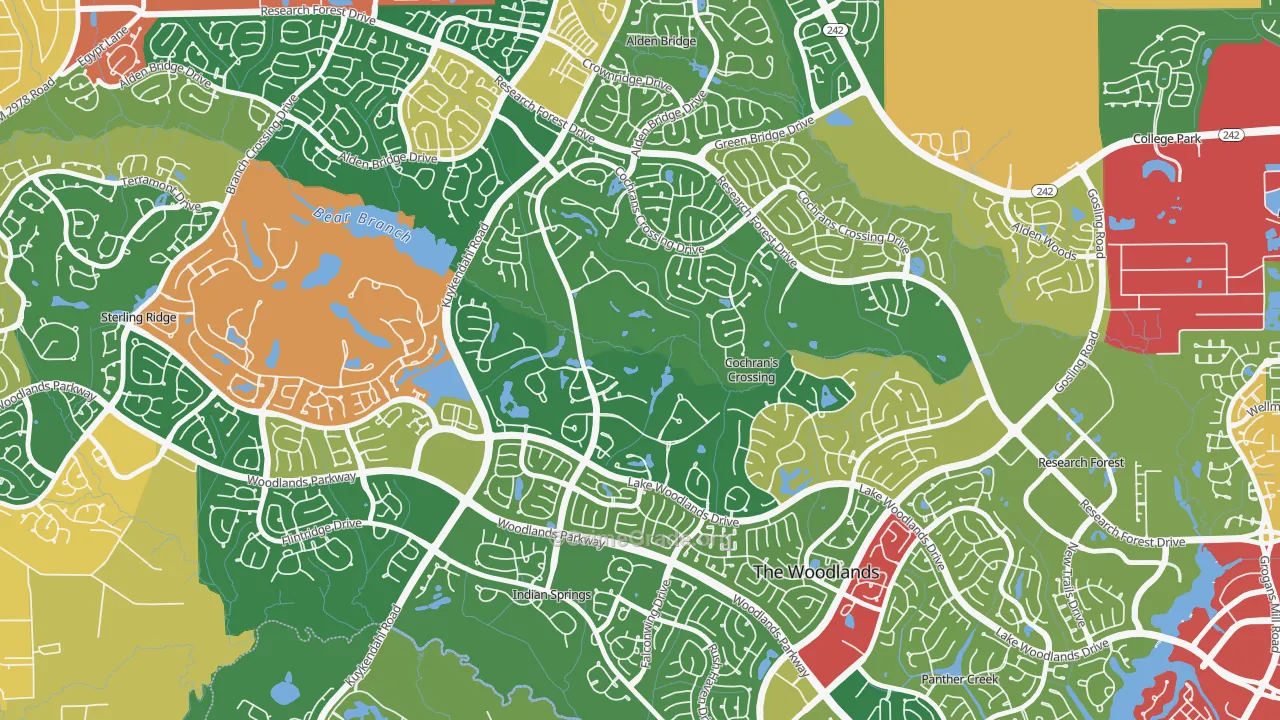 Cochran's Crossing, The Woodlands, TX Map of Theft Rates
