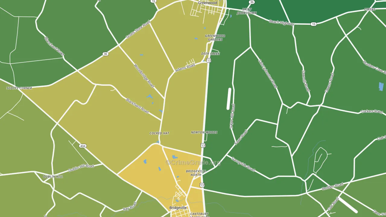Cocked Hat, DE Map of Theft Rates
