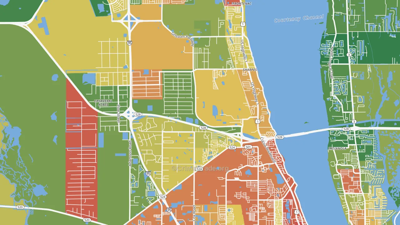 Cocoa, FL Map of Theft Rates