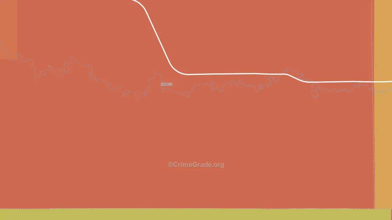 Codell, KS Map of Theft Rates