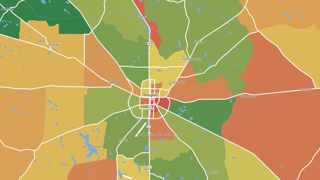 Coffee County, GA Map of Theft Rates