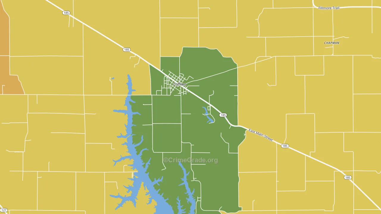 Coffeen, IL Map of Theft Rates