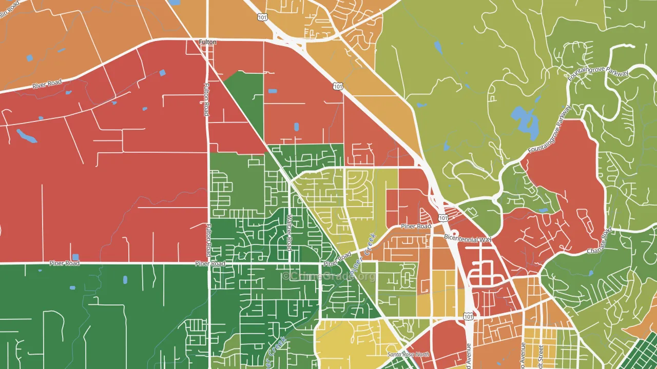 Coffey Park, Santa Rosa, CA Map of Theft Rates
