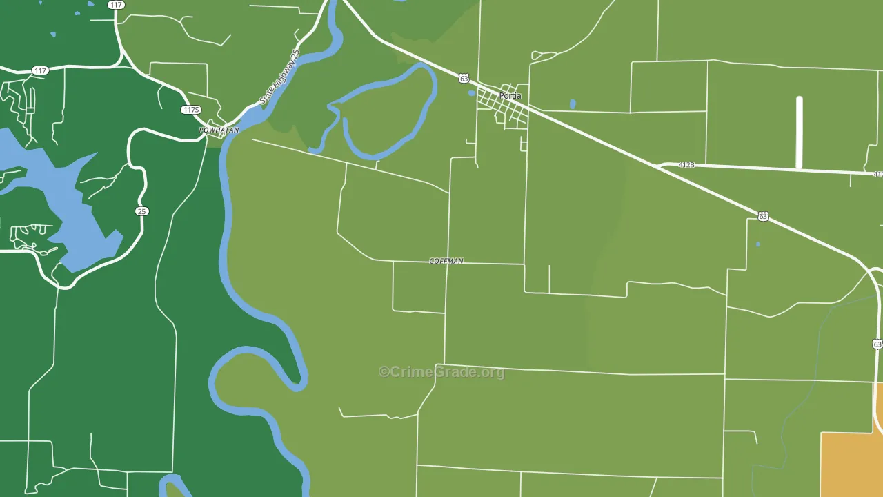 Coffman, AR Map of Theft Rates