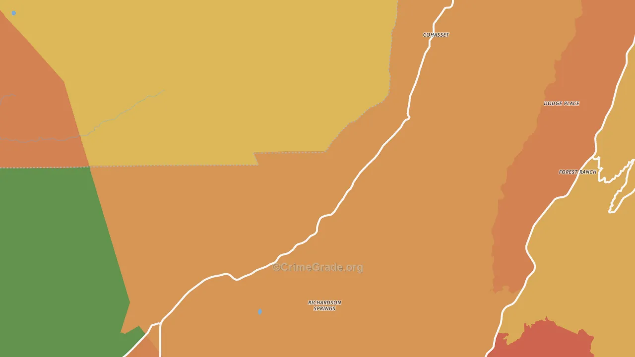 Cohasset, CA Map of Theft Rates