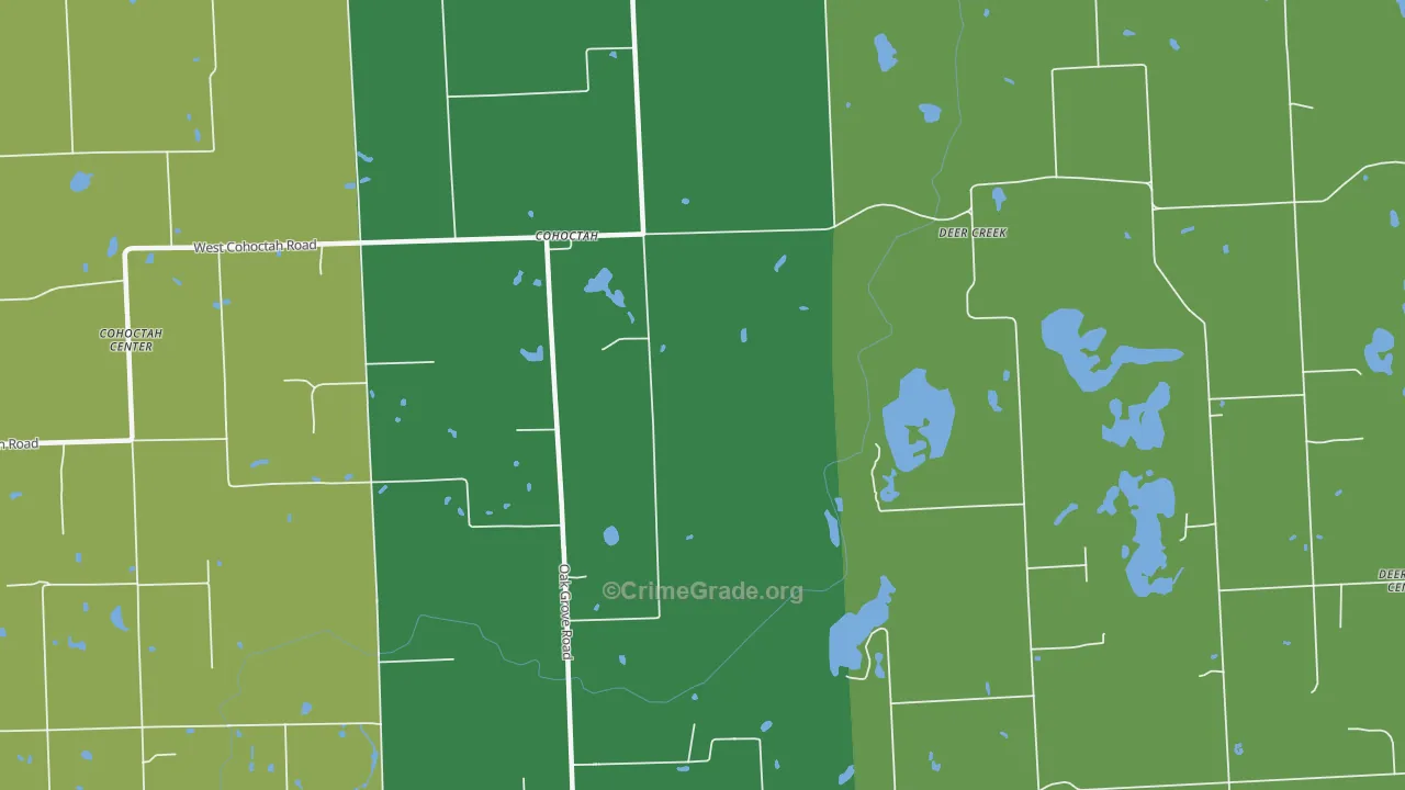 Cohoctah, MI Map of Theft Rates