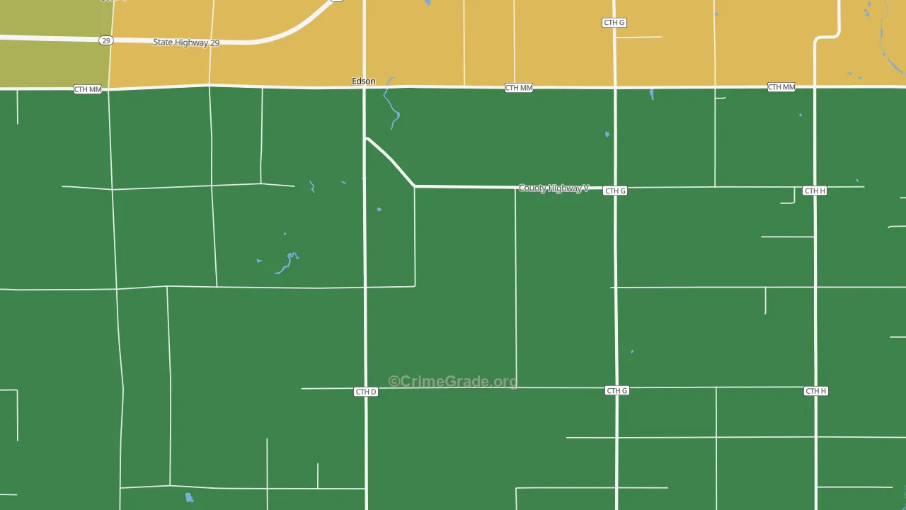 Colburn, WI Map of Theft Rates