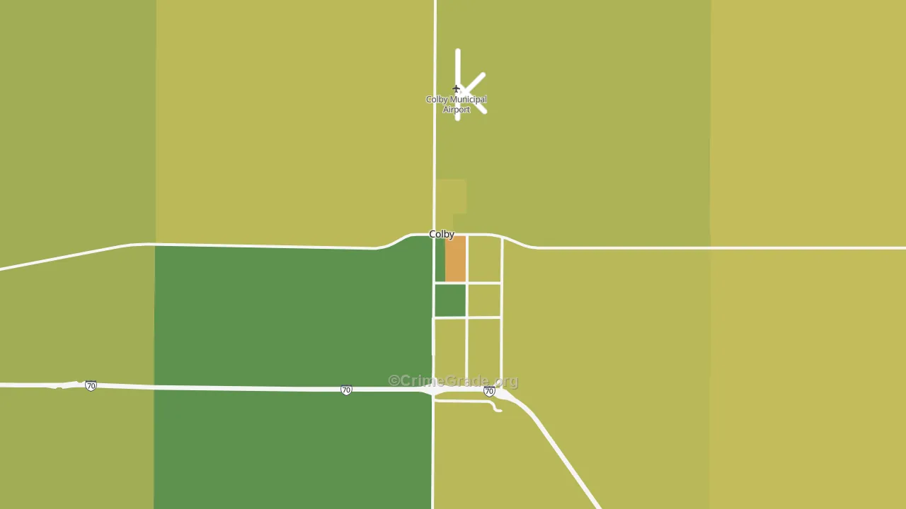 Colby, KS Map of Theft Rates