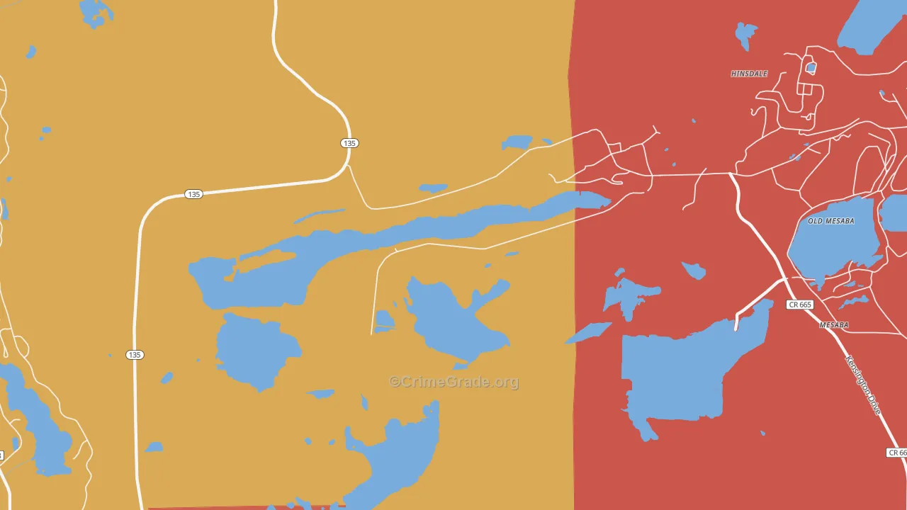 Colby, MN Map of Theft Rates