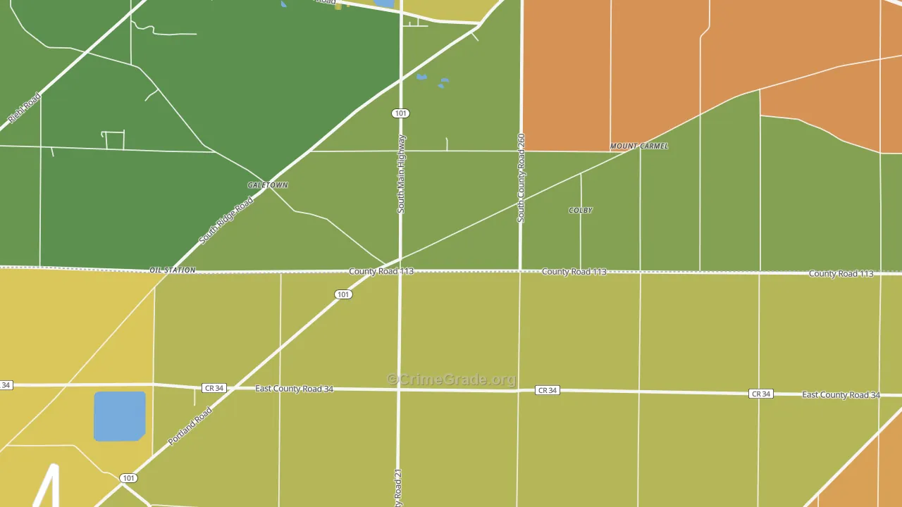 Colby, OH Map of Theft Rates
