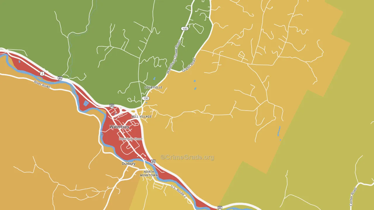 Colbyville, VT Map of Theft Rates