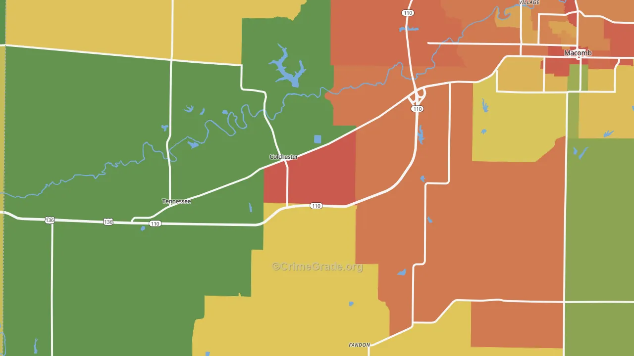 Colchester, IL Map of Theft Rates