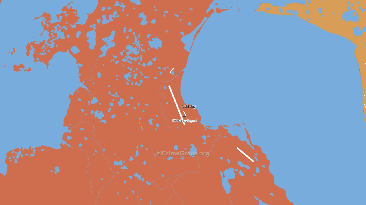 Cold Bay, AK Map of Theft Rates