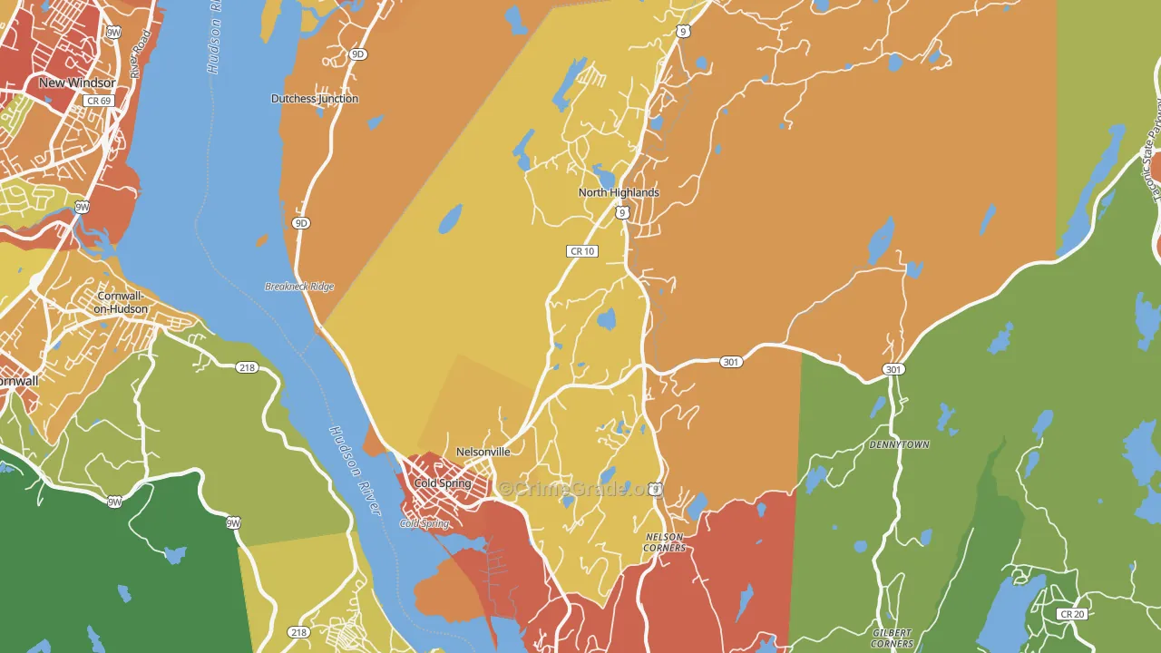Cold Spring, NY Map of Theft Rates