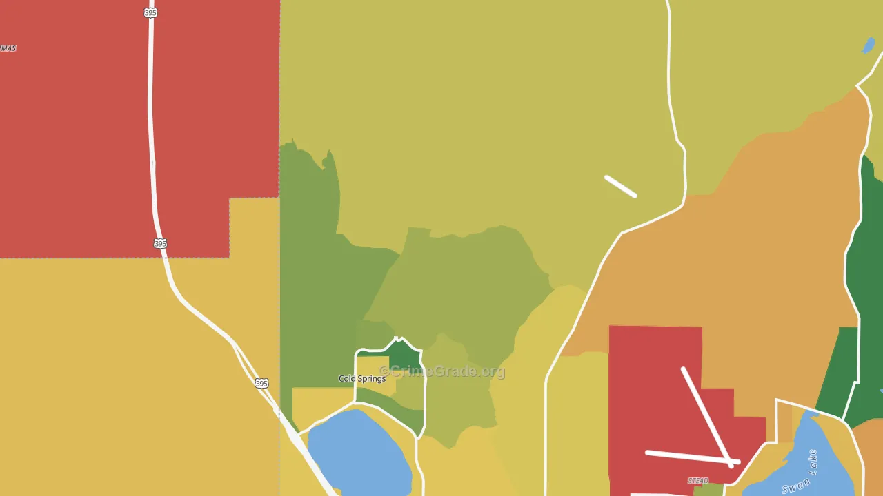 Cold Springs, NV Map of Theft Rates