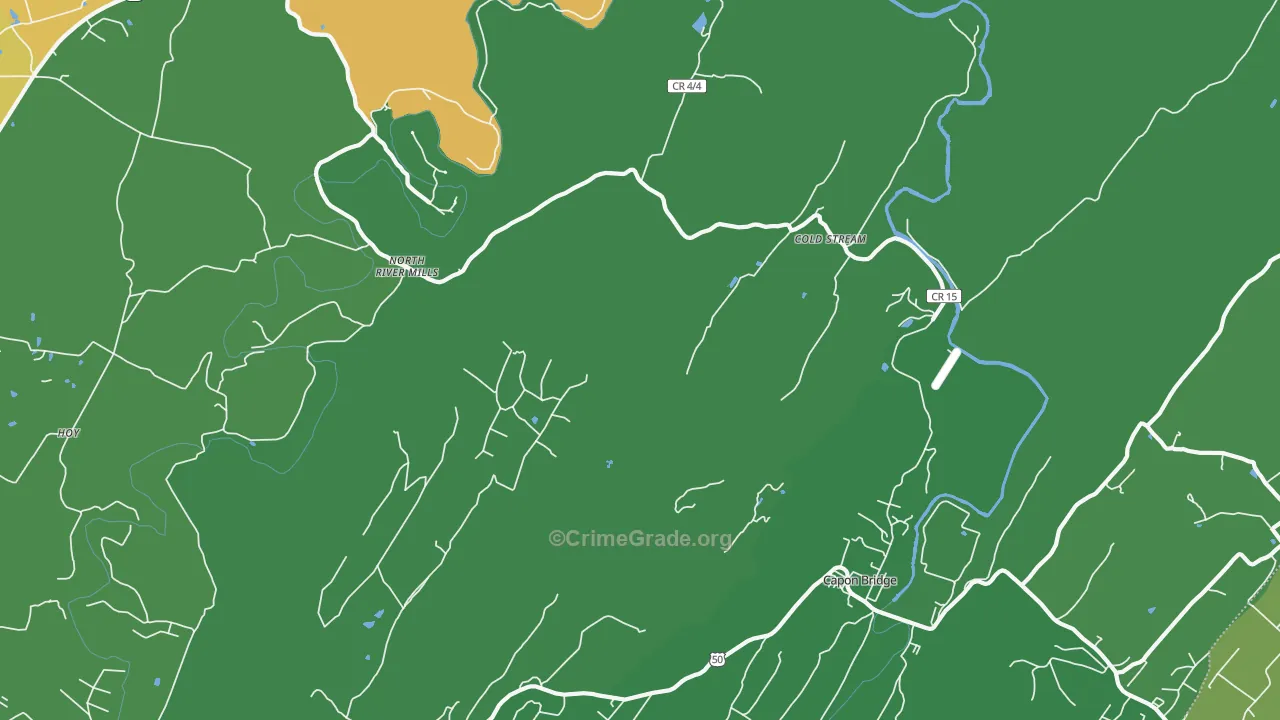 Cold Stream, WV Map of Theft Rates