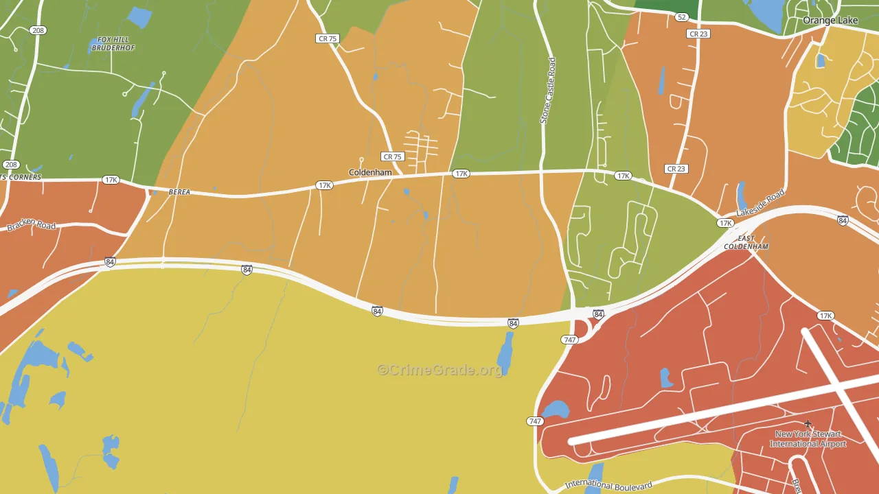 Coldenham, NY Map of Theft Rates